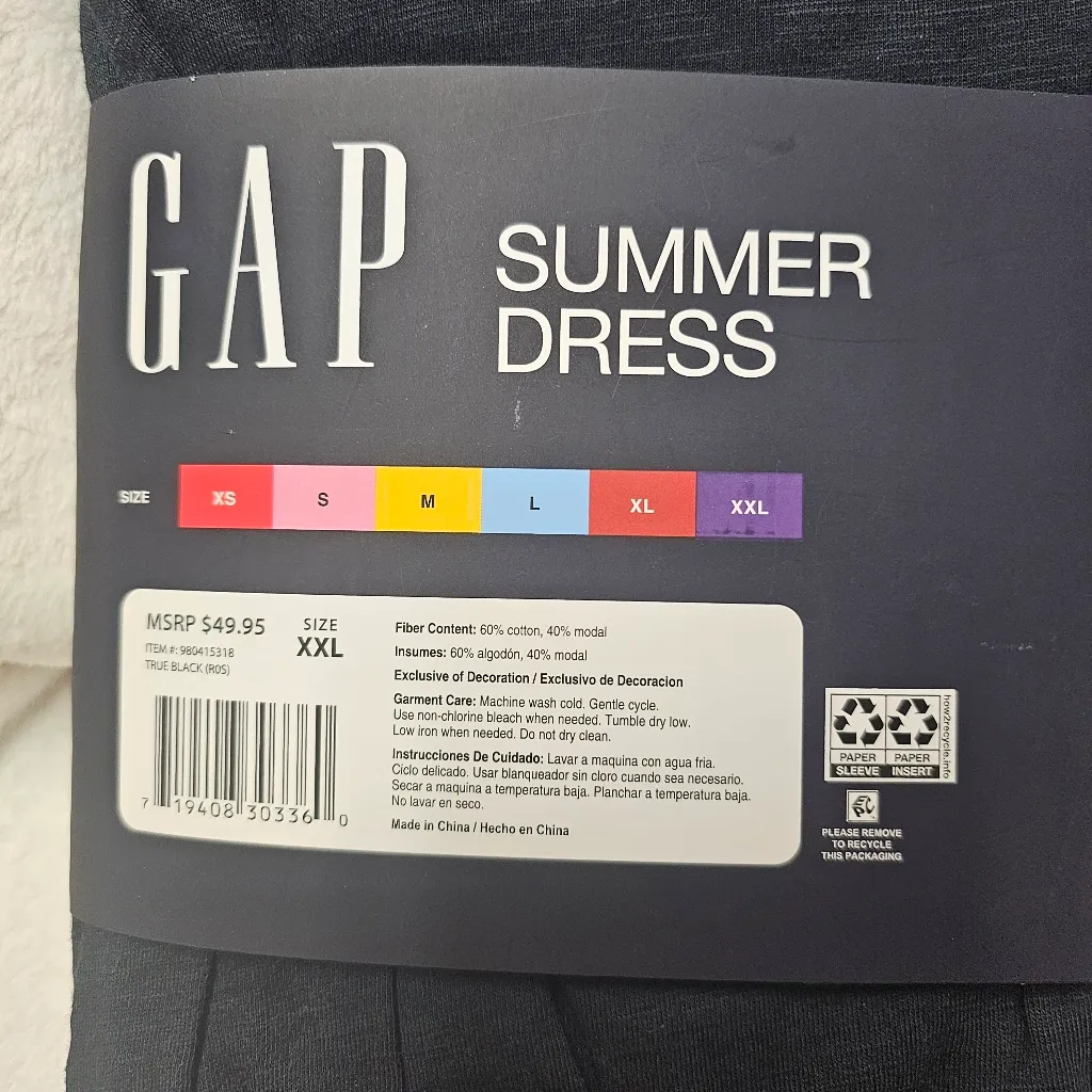 Gap XXL Black Tiered Pocketed Summer Dress - Image 4