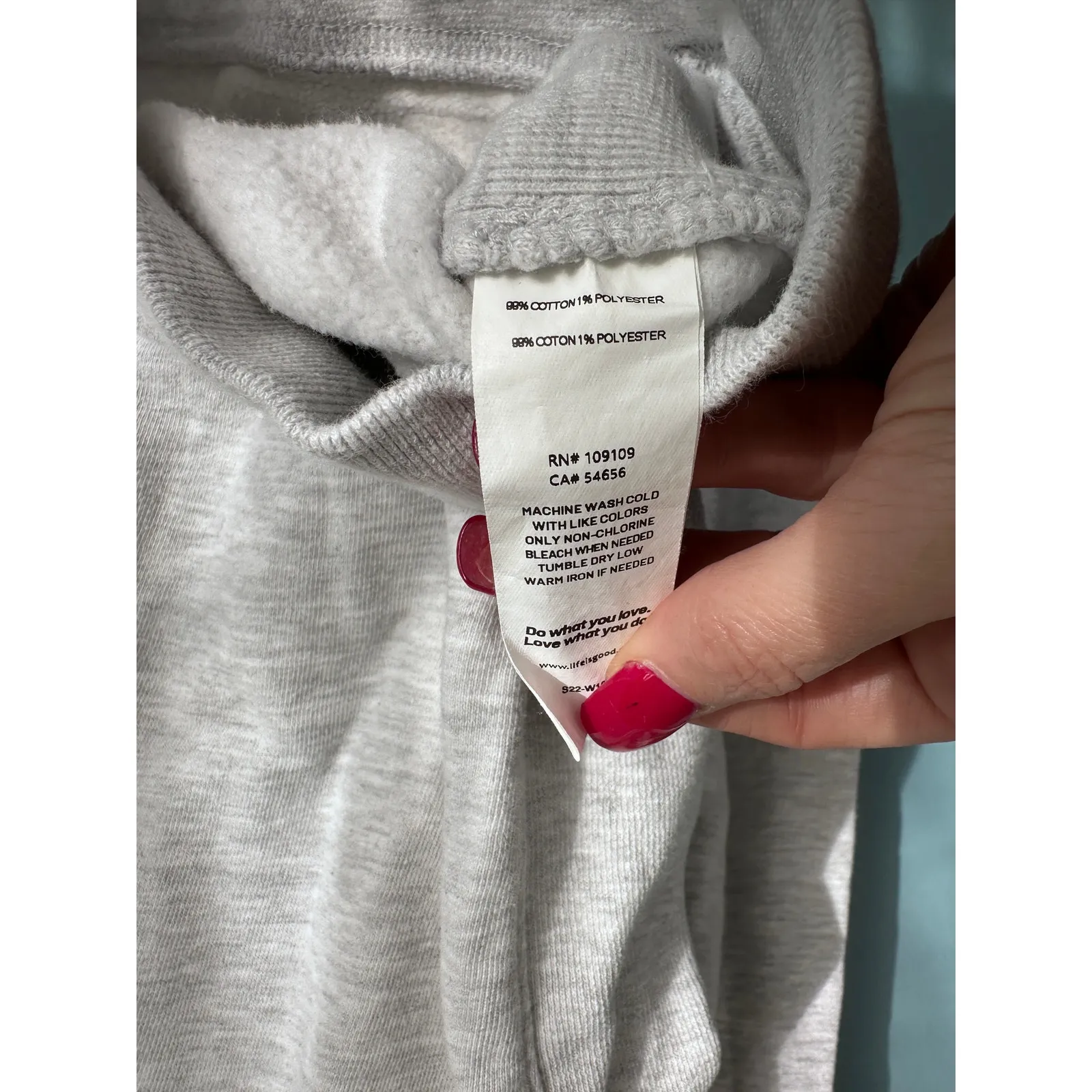 Optimist Gray Life is Good Pullover Crewneck Sweatshirt XS - Image 5