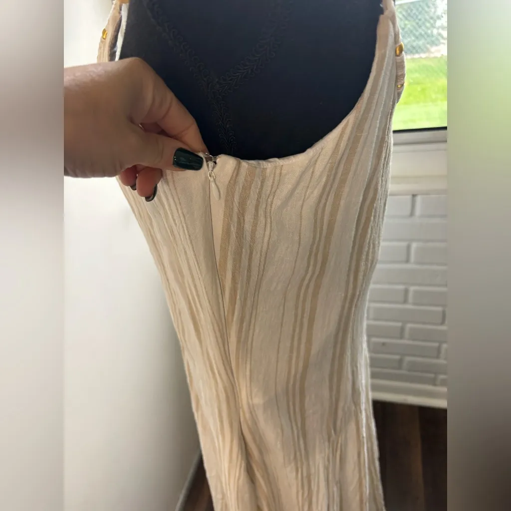 Calypso St Barth Linen Blend Beaded Maxi Dress 12‎ boho coastal resort vacation - Image 11