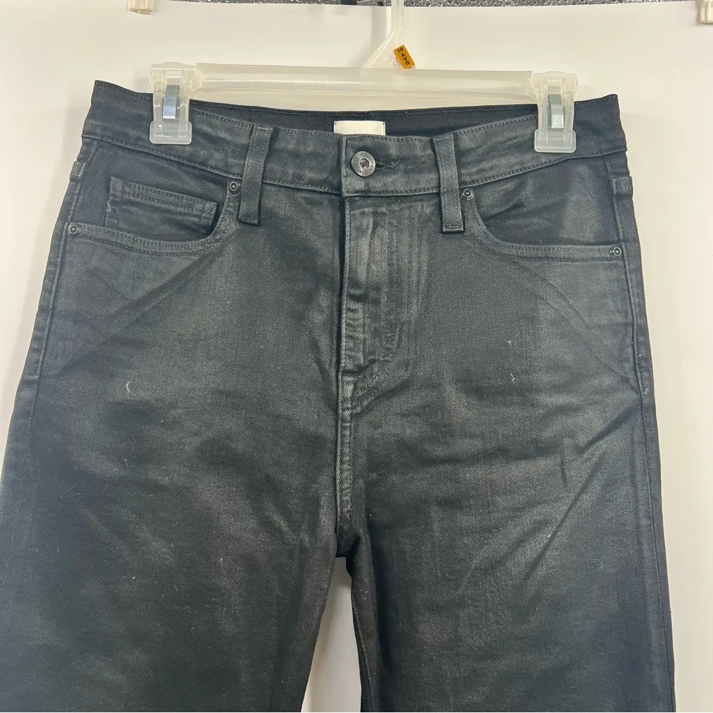 JONATHAN SIMKHAI STANDARD River High Rise Straight 29 Two Tone Jeans Black Blue - Image 2