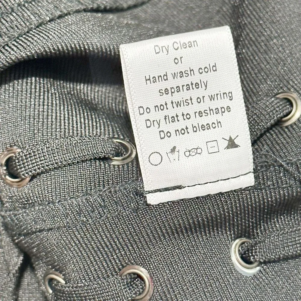 By the Way. Mimi Lace Up Strapless Dress Black Lace-Up Bandeau Corset Mini Small - Image 12