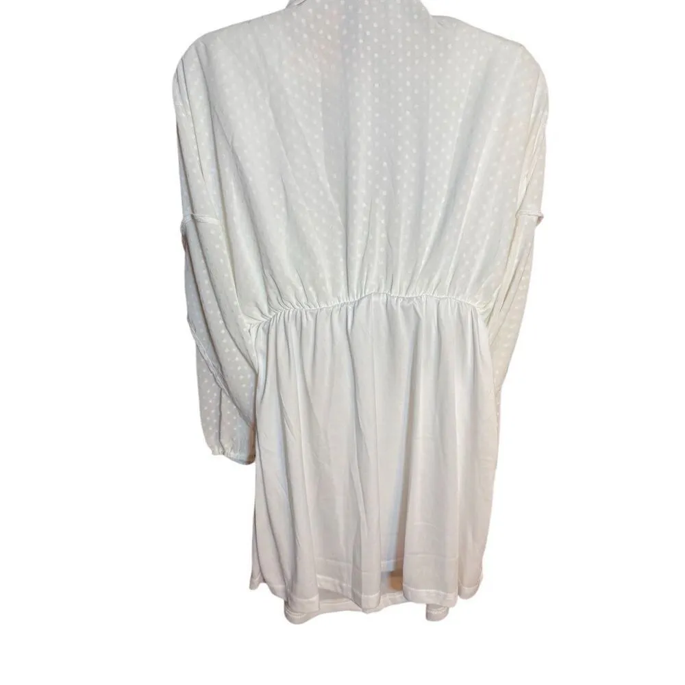 Hem & Thread Belle of the Ball Dress White Swiss Dot Mini Dress Sz Small NEW - Image 10