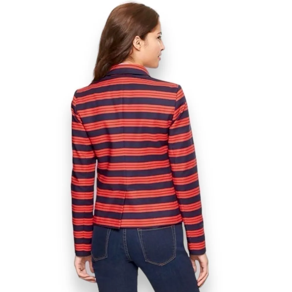 Gap Academy Blazer Women’s Size 8P Red and Deep Navy Striped - Image 3