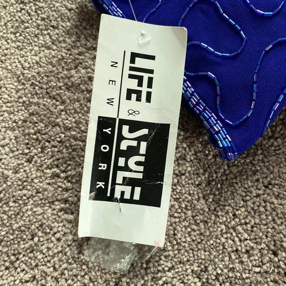 Life Style Beaded Blue Dress SIZE S - Image 3