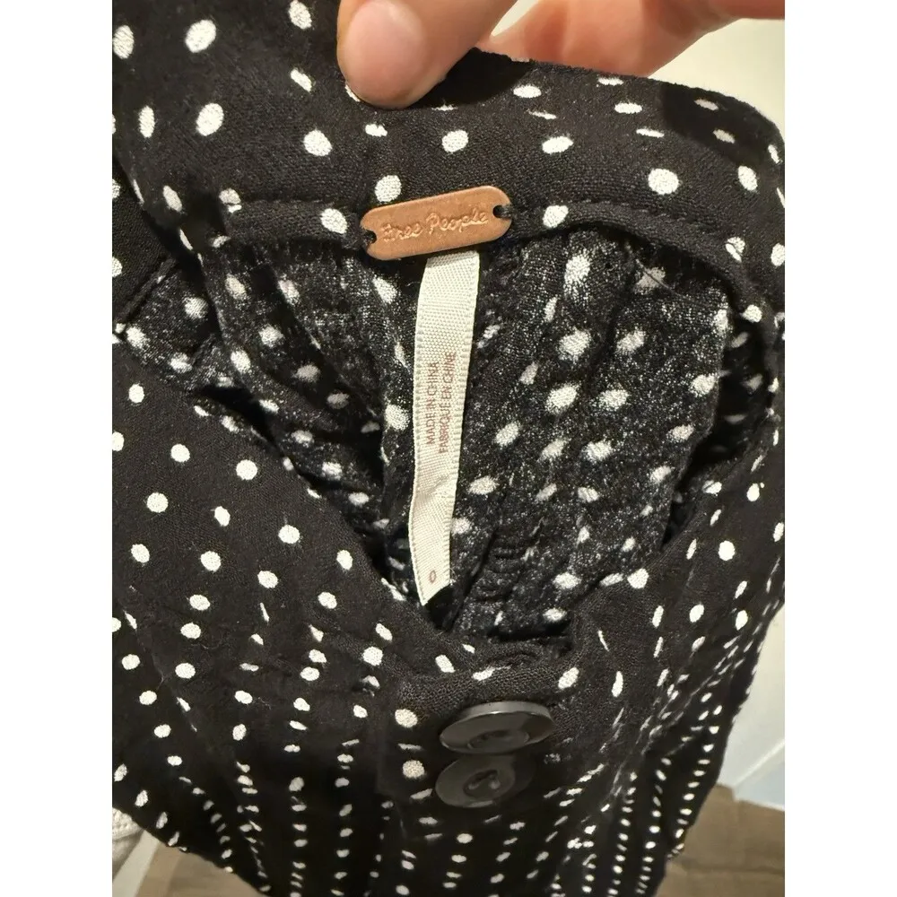 Free People Magdalene High-Waist Black Polka-Dot  Rayon Shorts Size 0 - Image 5