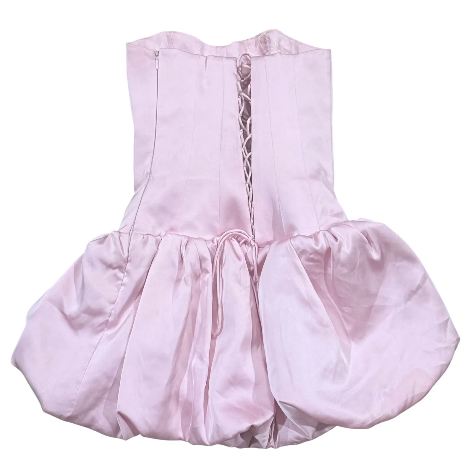 Oh Polly Fabiola Lace Up Bubble Hem Corset Mini Dress XS Pink EUC - Image 6