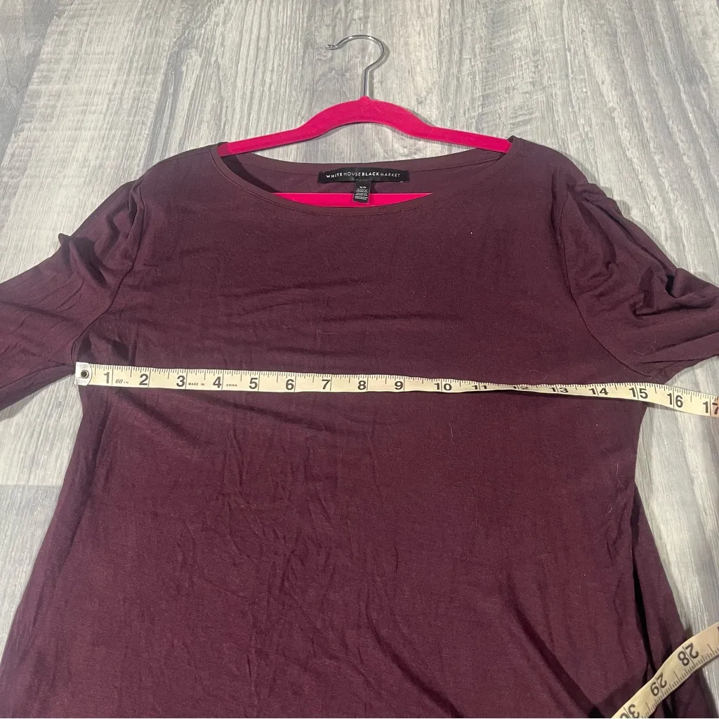 White House Black Market Deep Red/Plum Blouse; XS - Image 8