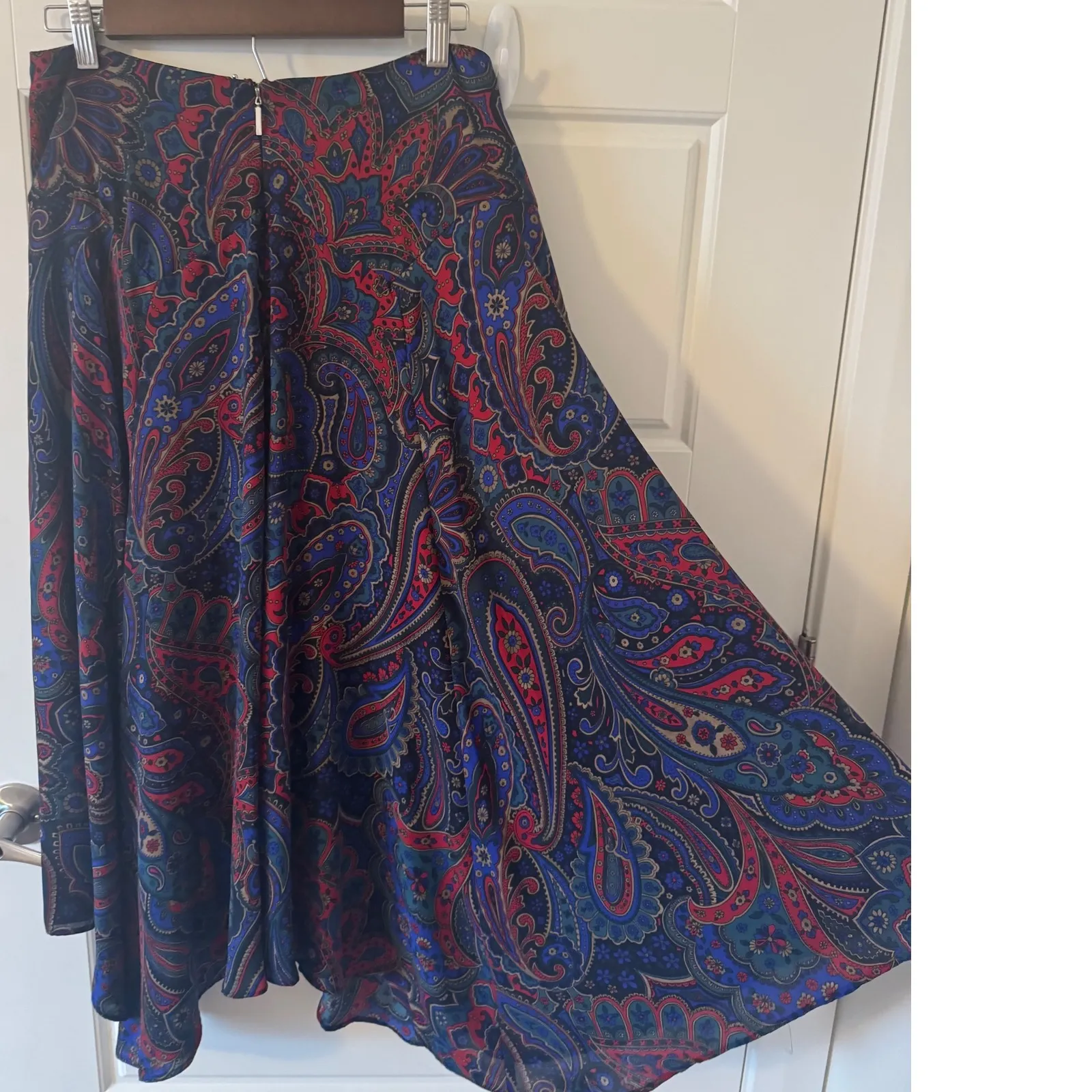 Ralph Lauren sz 10 Womens Paisley Georgette Tiered Peasant Skirt Boho Whimsical - Image 7