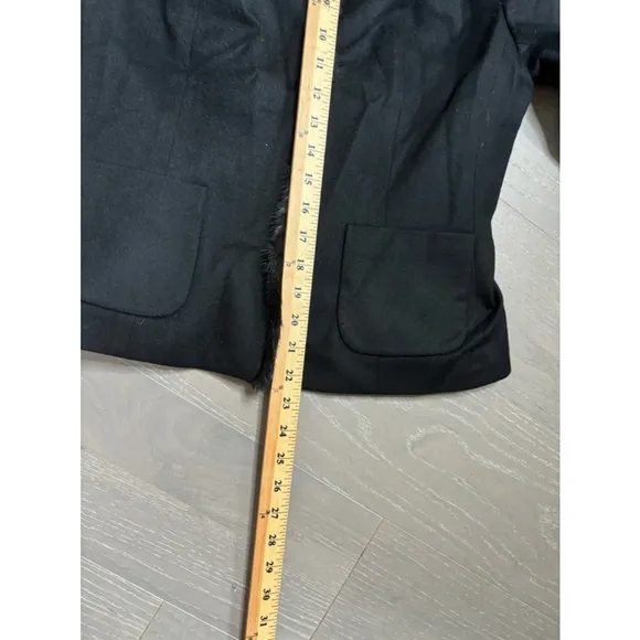 Ann Taylor‎ Virgin Wool Cashmere Felted Blazer Jacket Size 8 Faux Mink Fur Edge - Image 9