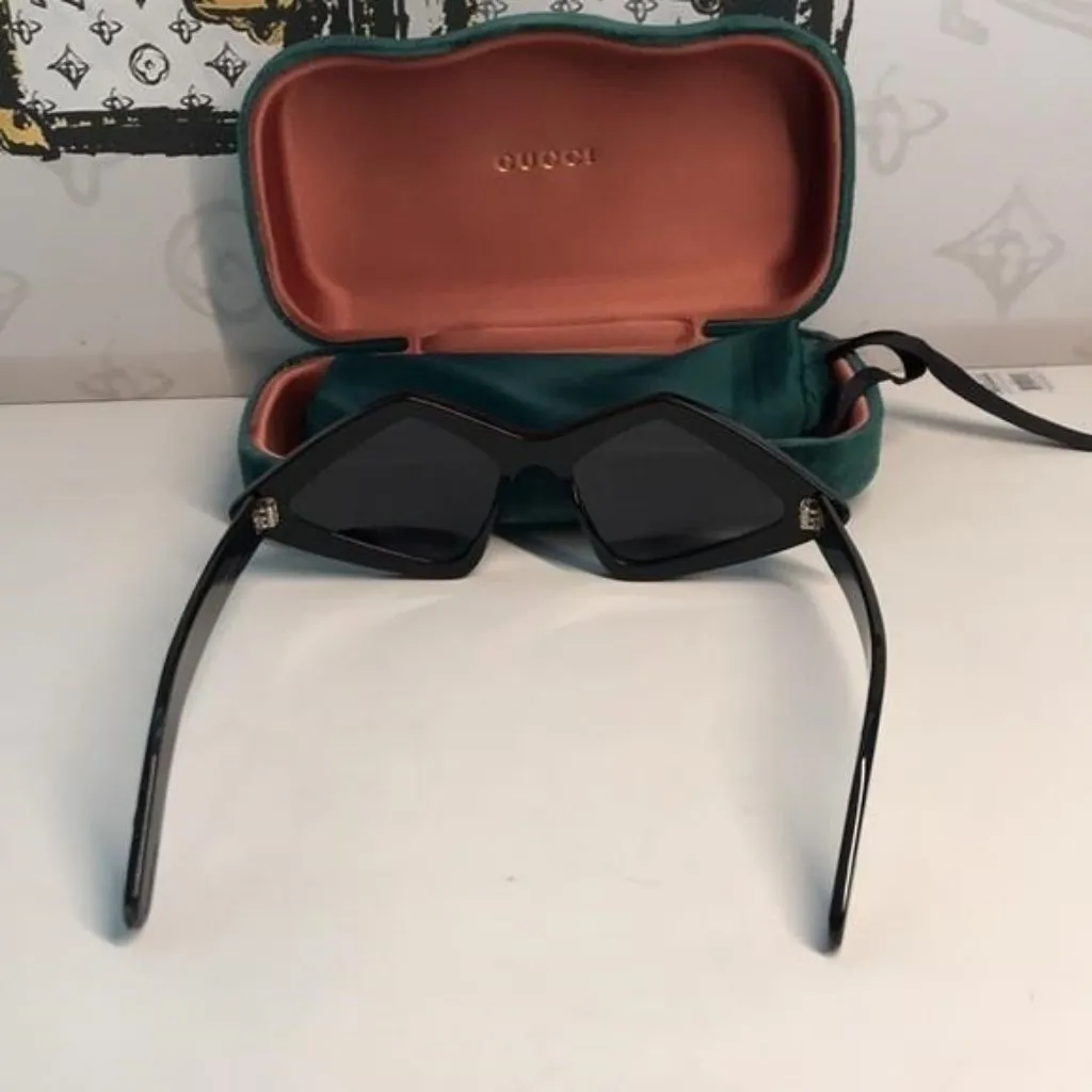 New Authentic Gucci Black Rhinestone Sunglasses. GG0496s 004 - Image 9