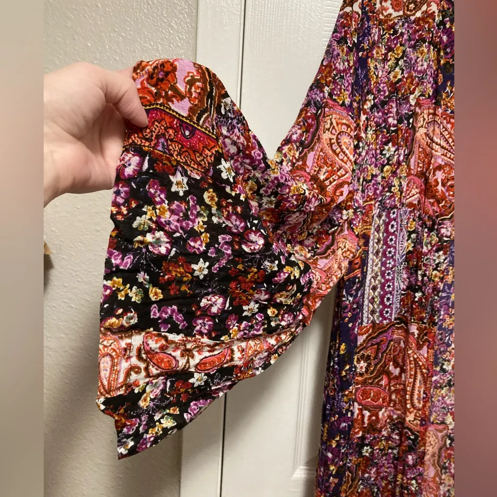 Raga X Anthropologie Paisley Floral Long Line Kimono Duster - Image 4