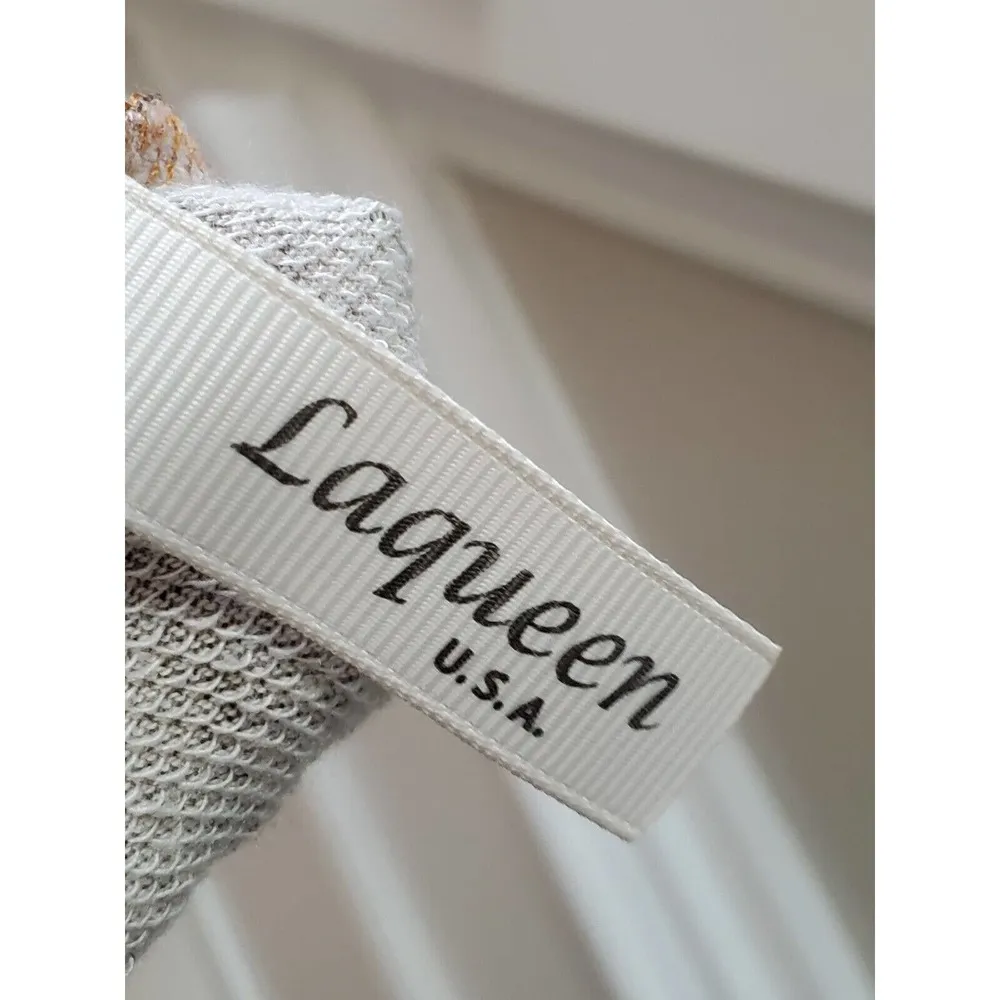 Laqueen Womens Brown Snake Print Long Sleeve Mock Neck Lace Up Jumpsuit Small - Image 9