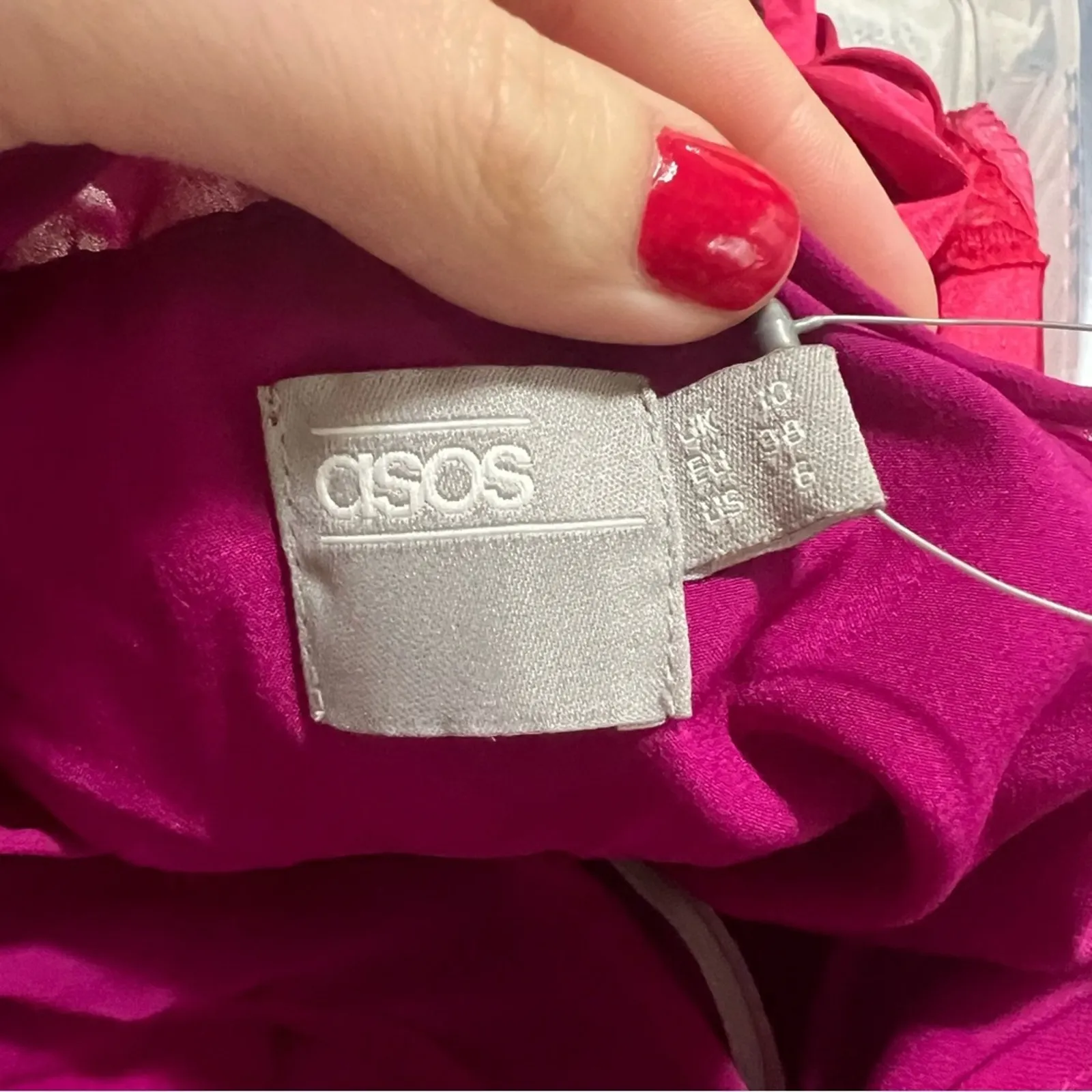 ASOS fuchsia purple pink pleated tiered double layer halter midi dress 6 - Image 6