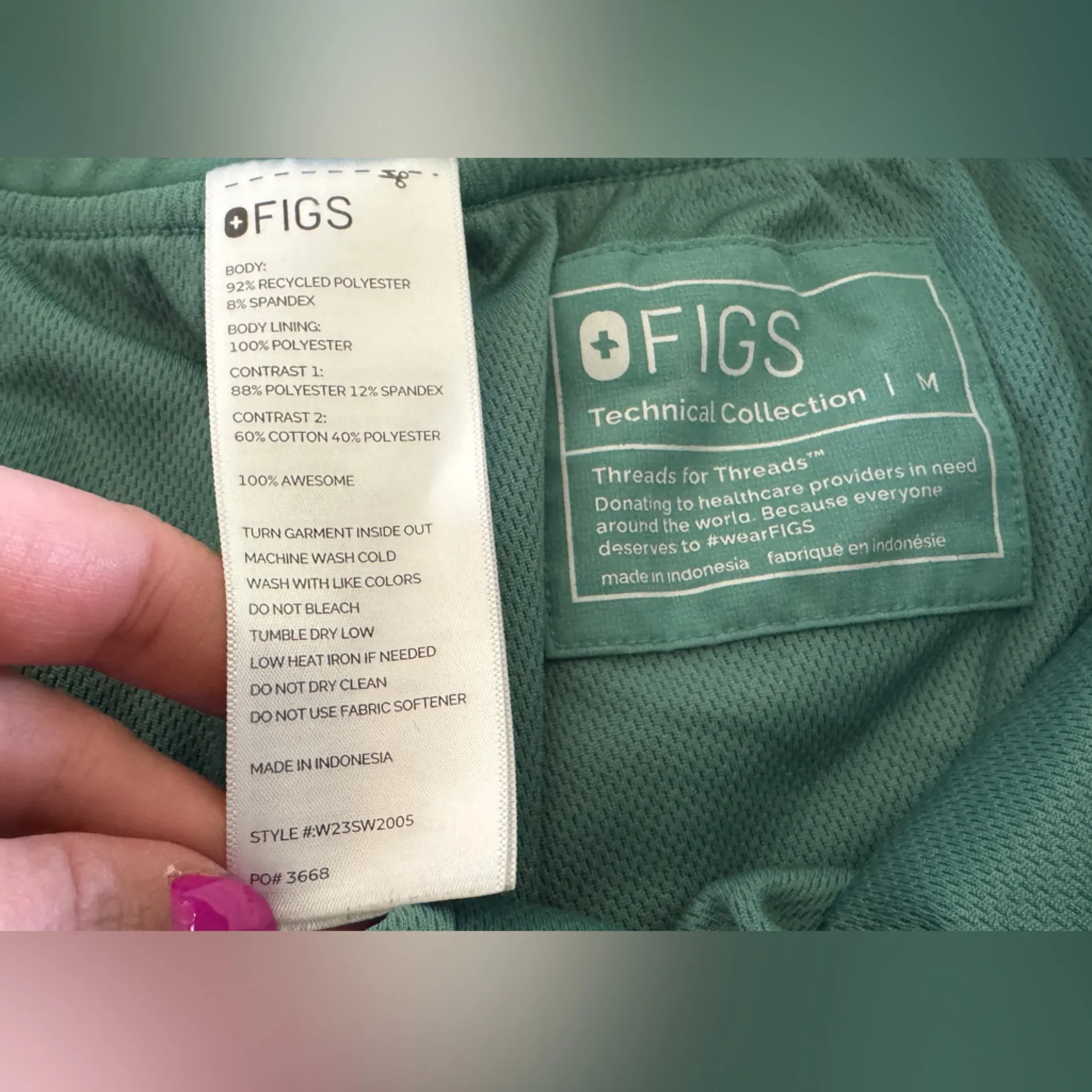 Figs Zamora Jogger Scrub Pants Eucalyptus green size medium - Image 3