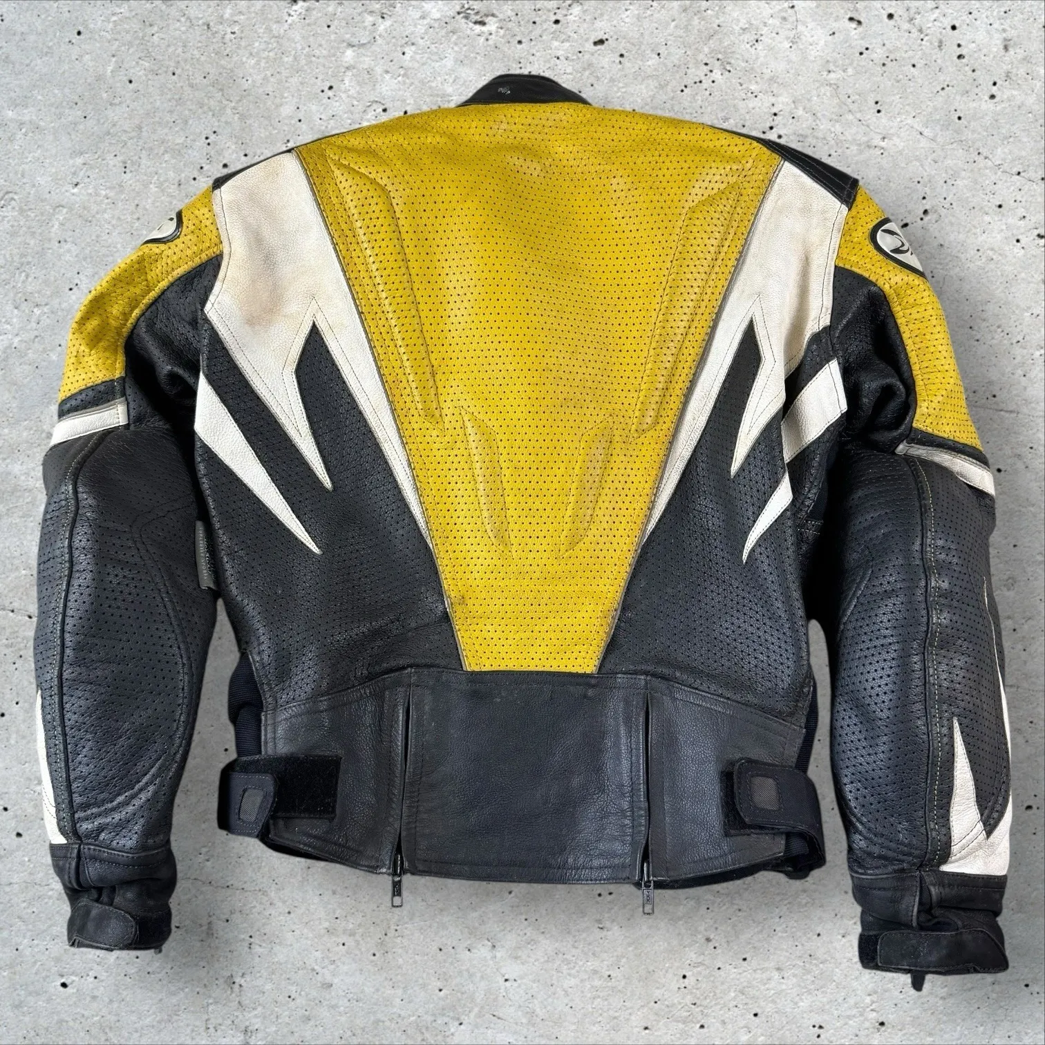 Women's Joe Rocket‎ Padded Leather Biker Jacket Sz Small Yellow Blaster - Image 2