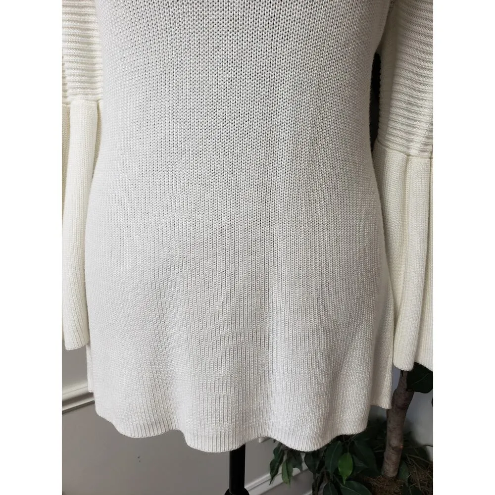 Chico's Sweater Women's Size 0 White Solid Cotton Long Sleeve V-Neck Pullover - Image 11