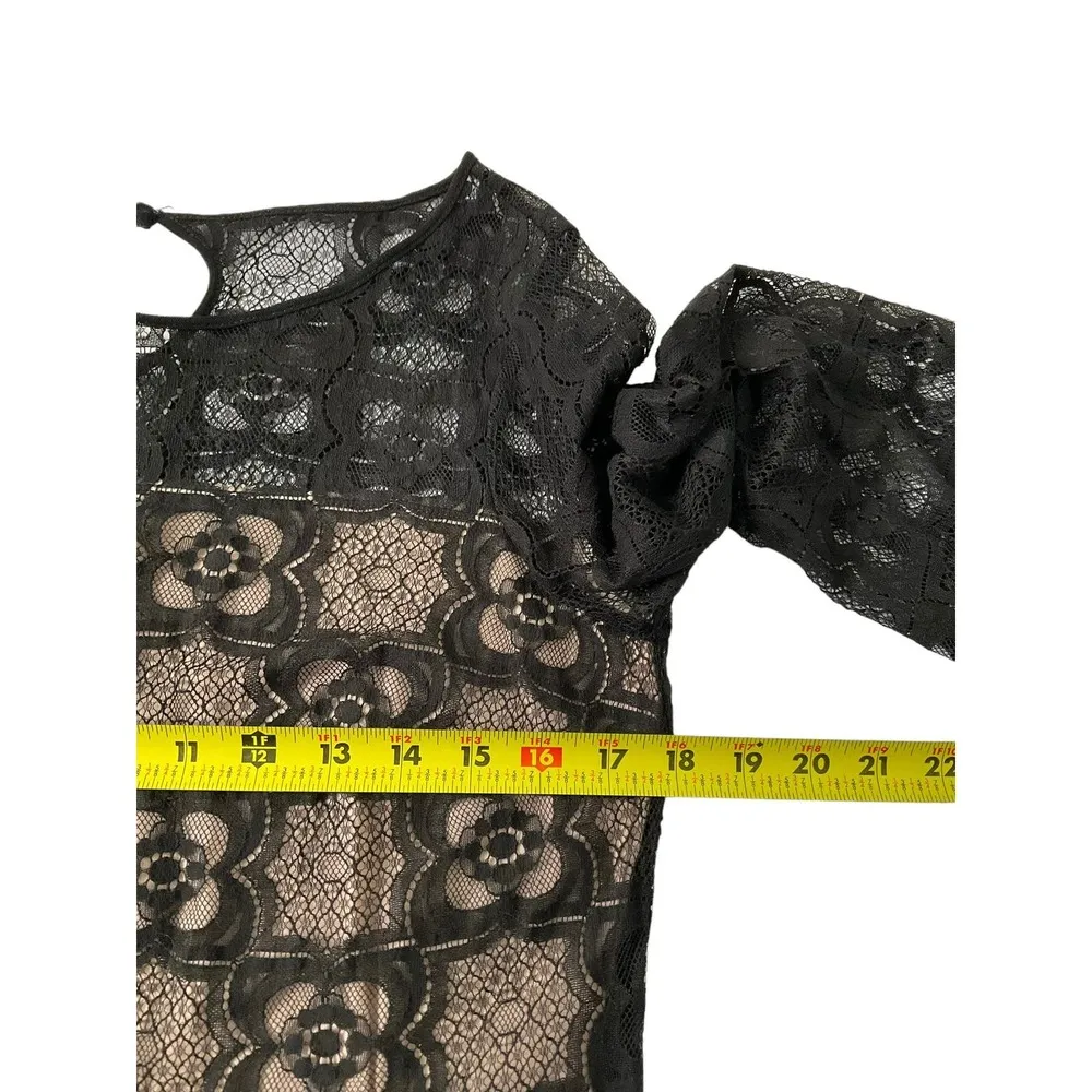 Max Studio Black Beige Lace Tunic Size S | 39-31 - Image 5