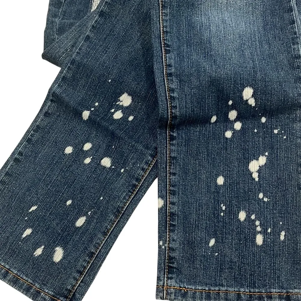 Adam Levine Denim Jeans Misses 9/10 Tattered Drip Wash Blue Distressed Stretch - Image 4