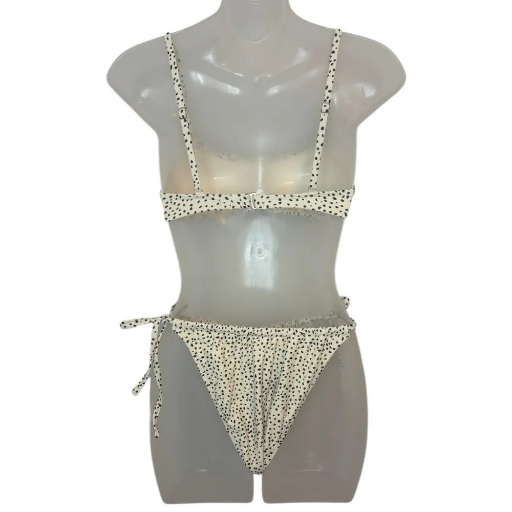 Xhilaration Cream Polka Dot Two Piece Bikini Size Medium - Image 2
