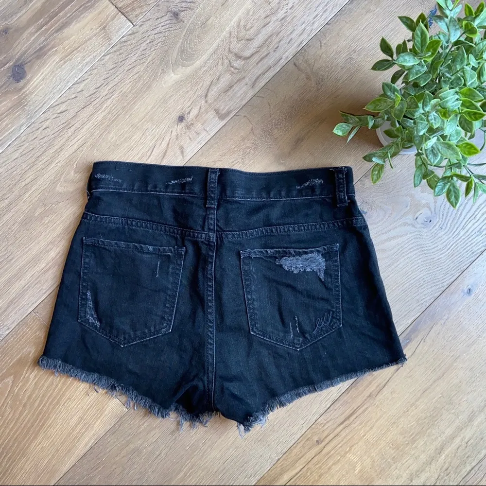 Express high rise black distressed shorts - Image 2