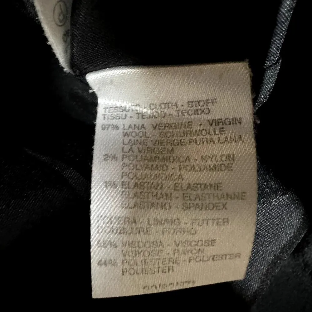 Max Mara Virgin Wool Blazer Suit Jacket Notched Collar Button Dark Gray 6 - Image 6