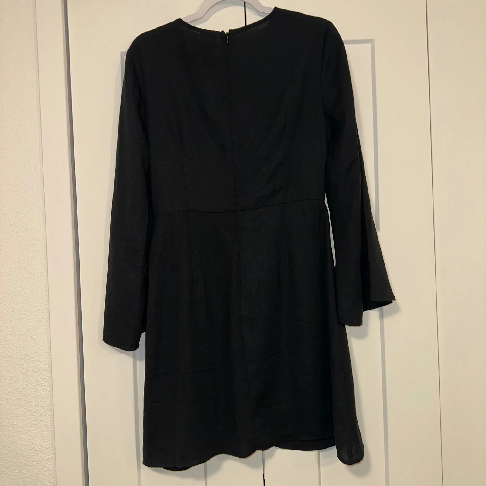 By Together Black Tie Front Dress Long Sleeve Party‎ Cocktail Size L - Image 5