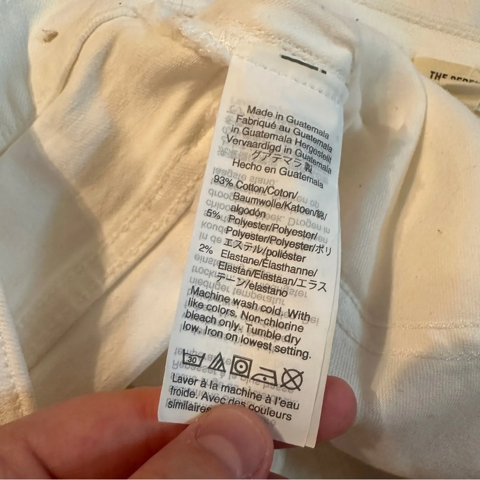 Madewell The Perfect Vintage Crop Jeans in Tile White: Raw-Hem Edition Sz 31‎ - Image 10