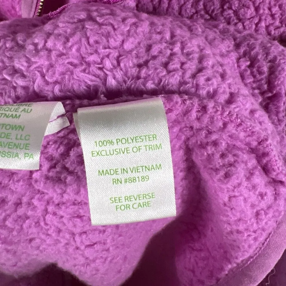 Lilly Pulitzer‎ Skipper Sherpa Popover 1/2 Zip Womens XXS Fleece Purple Preppy - Image 8