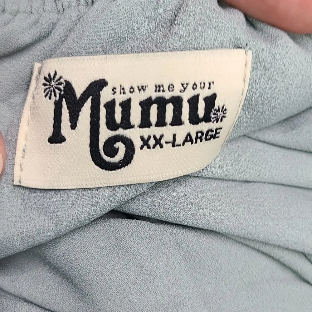 Show Me Your Mumu Bridesmaid Heather Halter Dress in Silver Sage Crisp Size XXL - Image 5