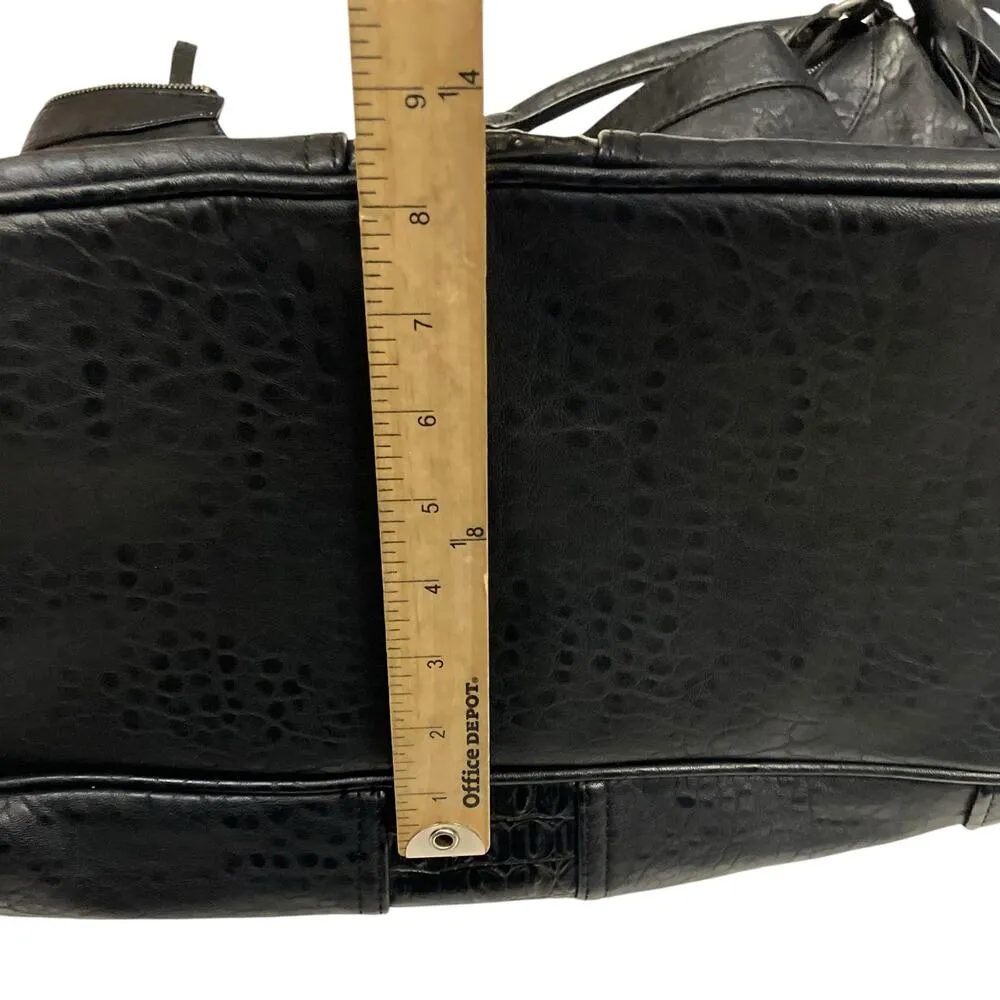 Abercrombie & Fitch Large Black Croc Embossed Vegan Leather Weekend Bag - Image 9