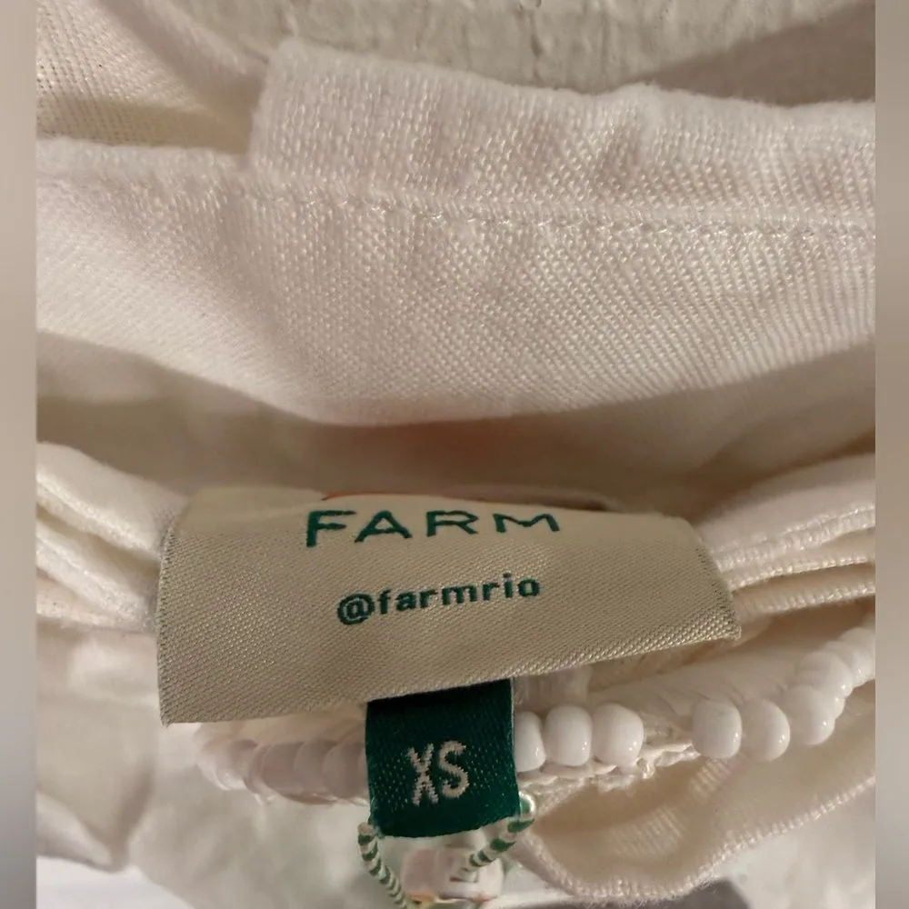 NWT Farm Rio Ruchelieu Embroidered Scalloped Linen Shorts Size XS - Image 7