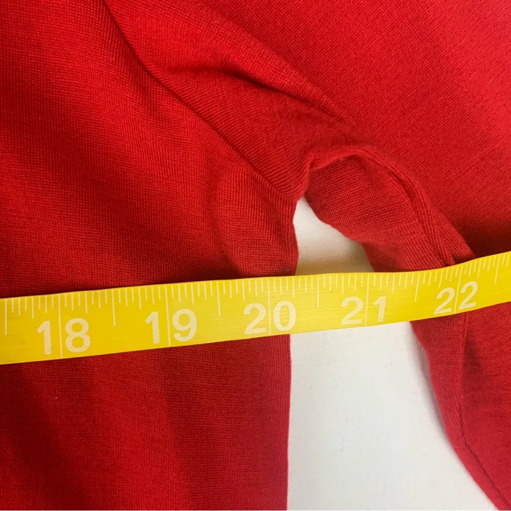 Foil women's medium art wear Bold Red Merino Wool Sweater button chunky - Image 6