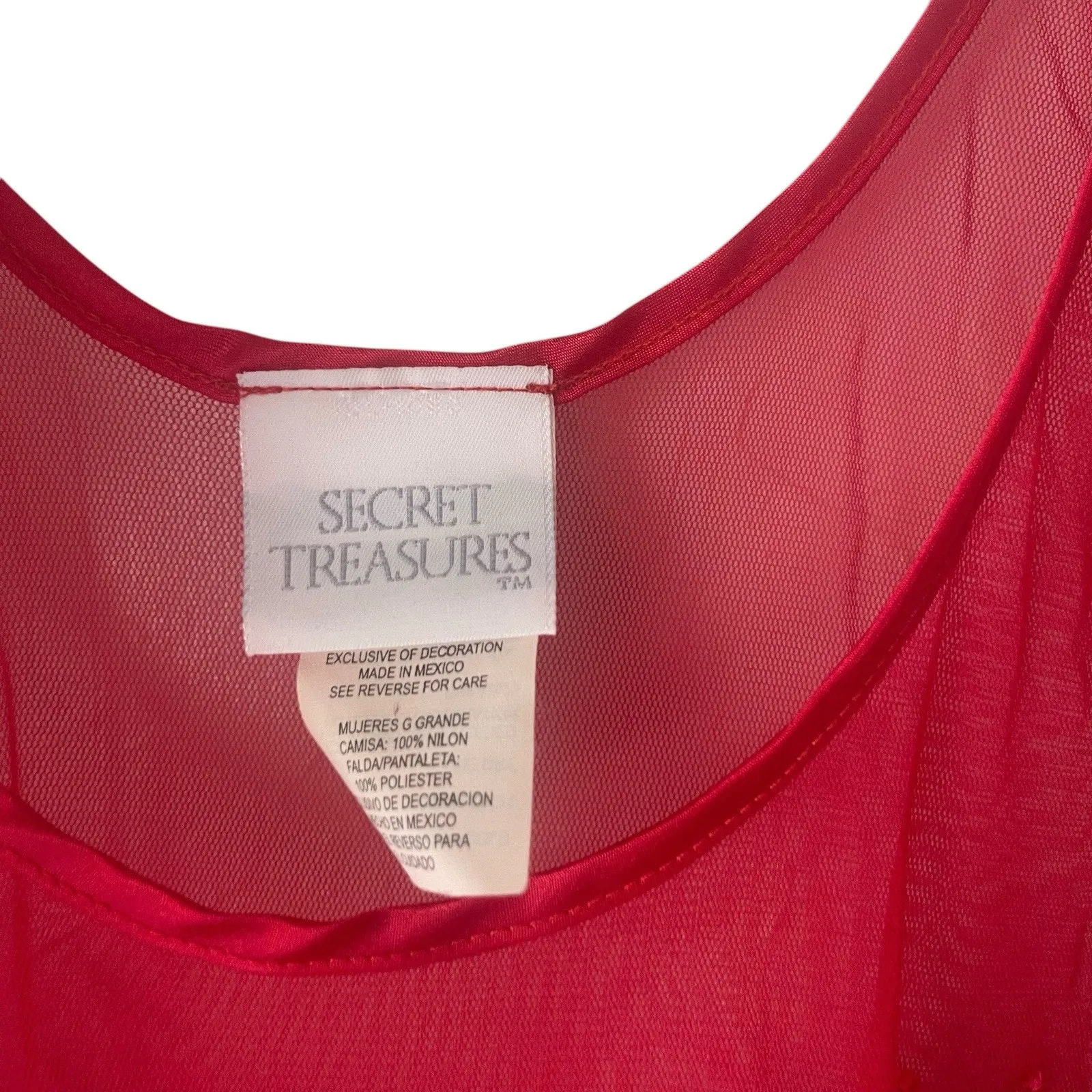 Secret Treasures Vintage 90s Large‎ Lace Sewuin Floral Sexy Babydoll Lingere Top - Image 4