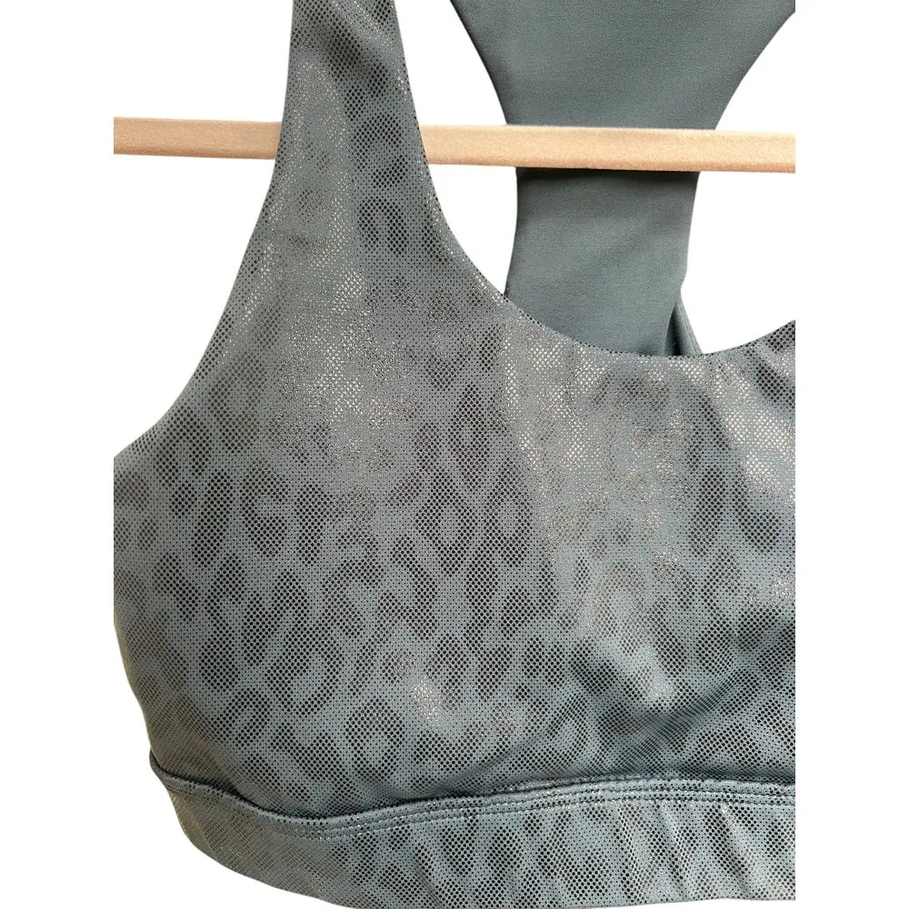 Anthropologie Allfenix Liquid Leopard Sports Bra (2) Maroon & Teal Size Small‎ - Image 4