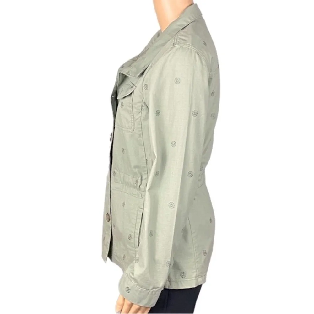 TALBOTS sage green 100% Cotton jacket with tie waist & POCKETS. SMALL. EUC - Image 7