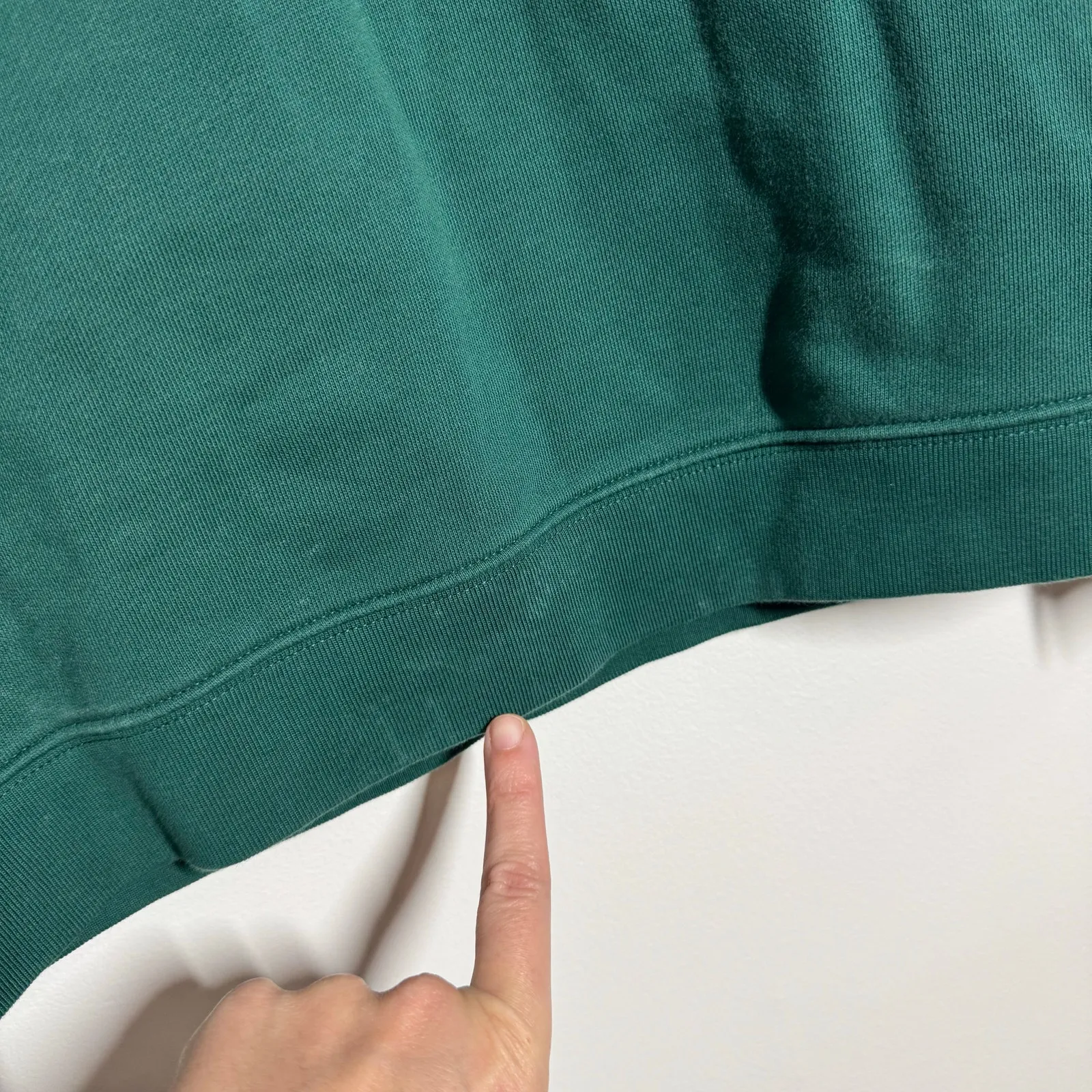 J Crew Ruffle Collar Preppy Crew Neck Sweater Women S Emerald Green Pullover Top - Image 10