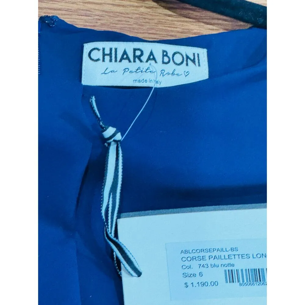Chiara Boni La Petite Robe navy Blue Ruched Sequin - Image 3