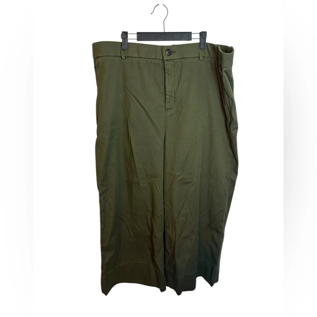 Spanx Olive Green Wide Leg Twill Stretch Pants - Image 2