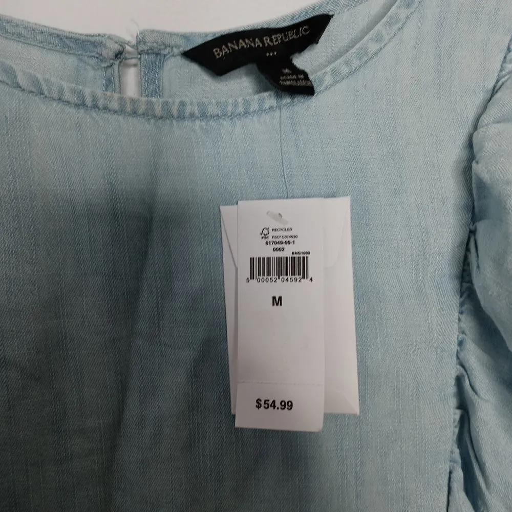 Banana Republic blue chambray top size medium - Image 4