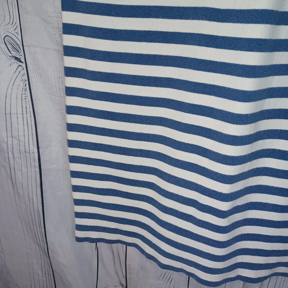 LRL Lauren Jeans Co. Striped Blue and White Striped Hooded Dress - Image 13