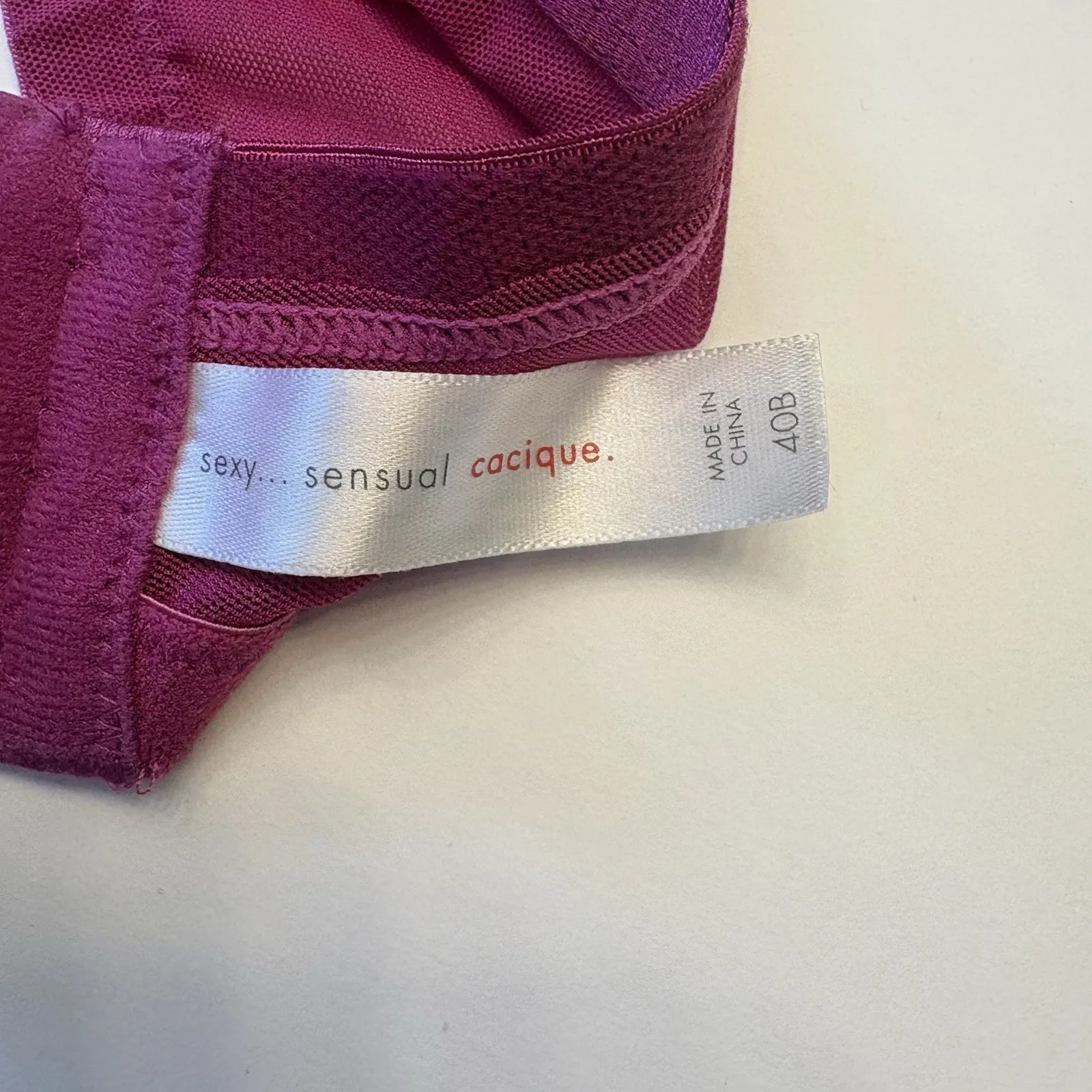 Cacique Unlined Pink Lace Sequin Velvet Seriously Sexy Underwire Bra Size 40B - Image 8