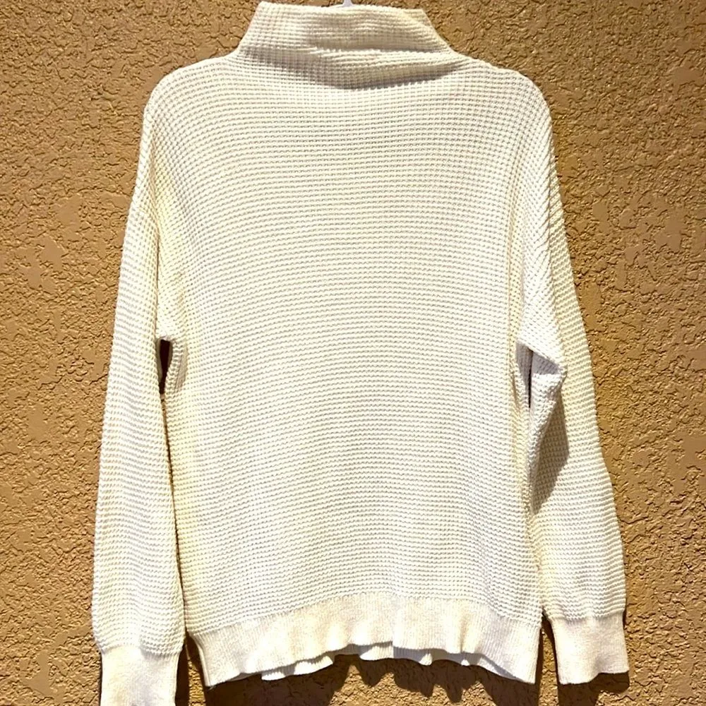 MICHAEL KORS Ivory White Turtle Neck Sweater Size Large - Image 3
