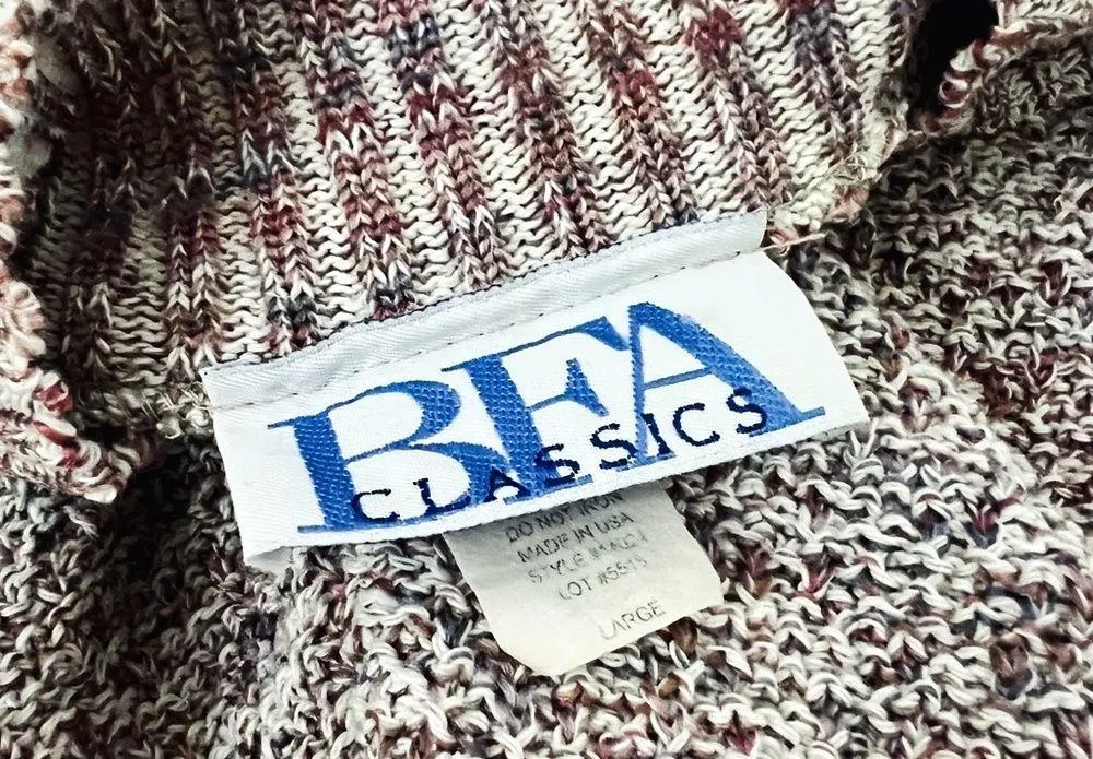 Vintage Varigated Knit Mockneck Sweater | Size L Size L - Image 9