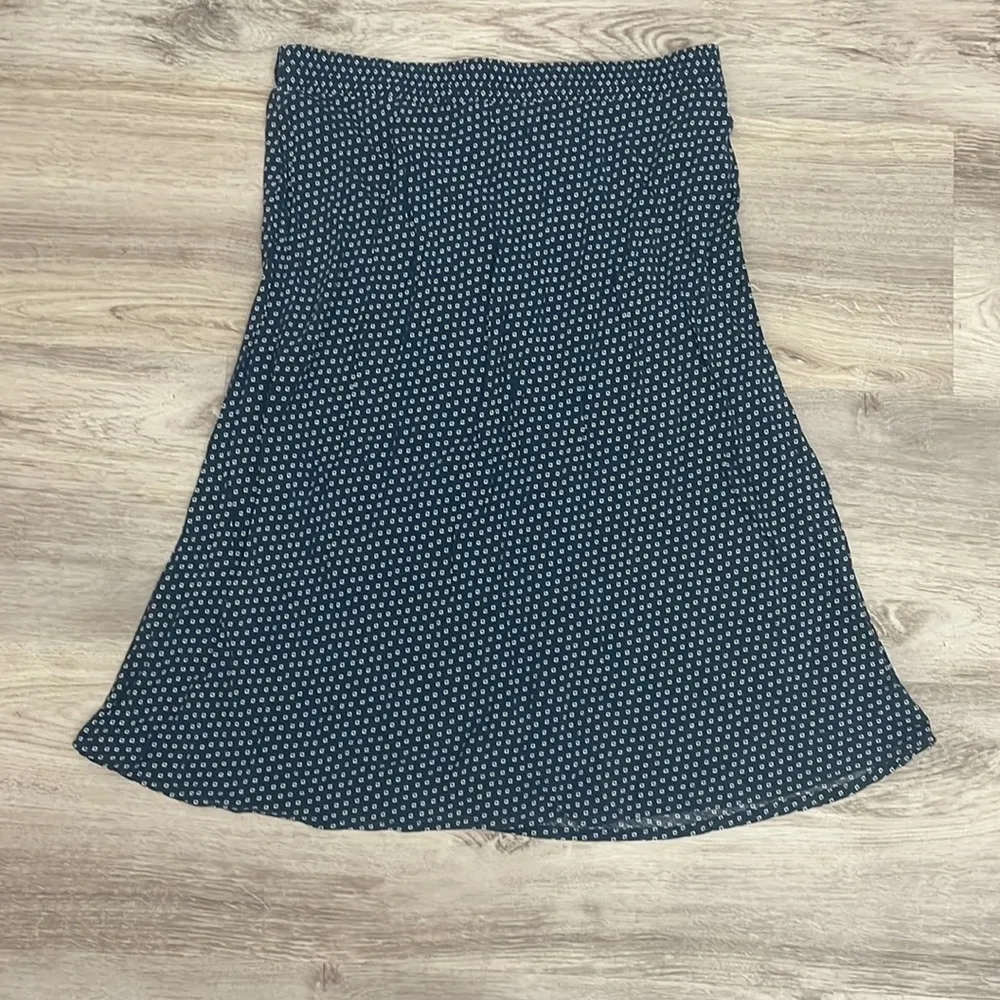 Italia Blue & White Print Pull On Elastic Waist Skirt Size Small - Image 6
