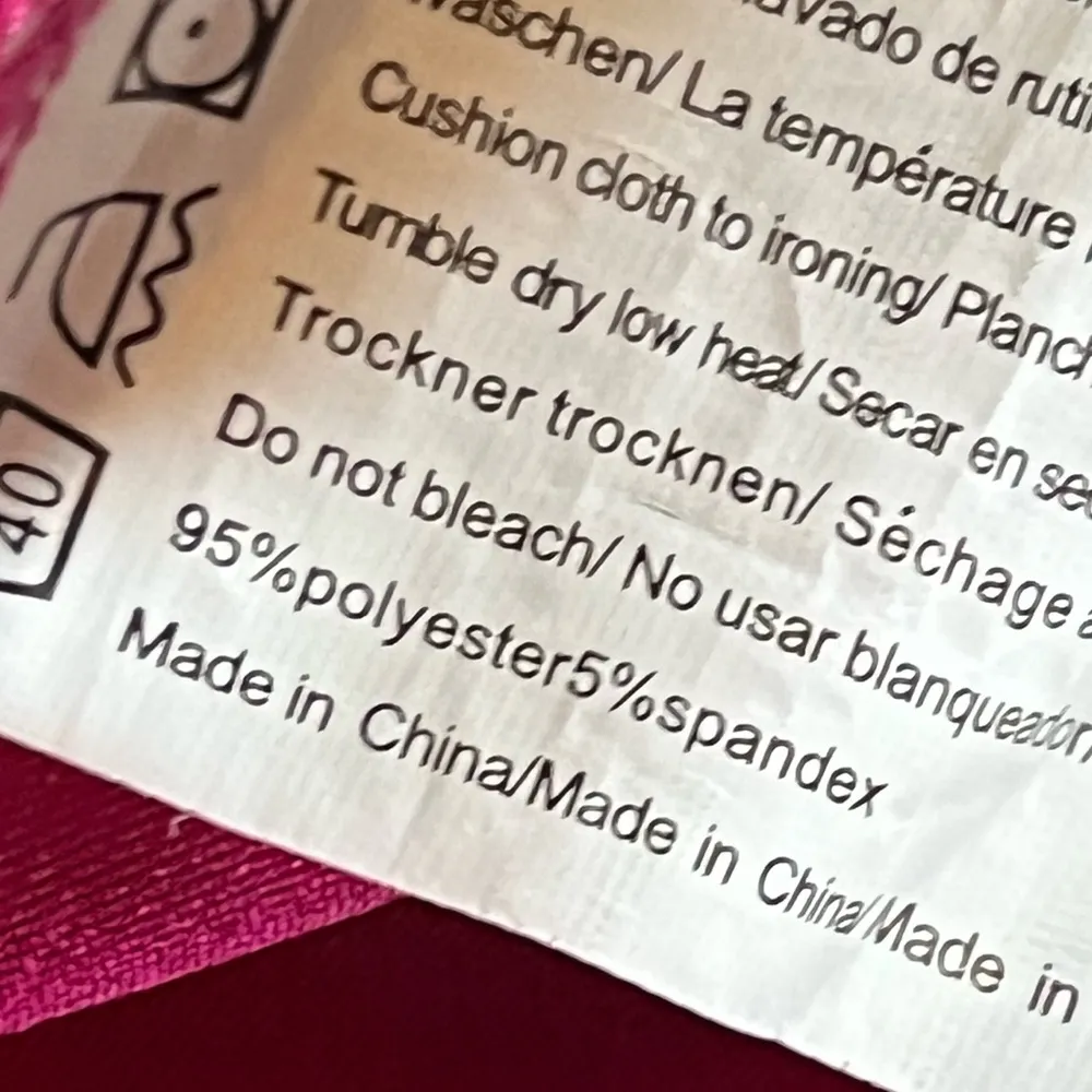 HOTOUCH Hot Pink Fuchsia Silky Button Front Short Sleeve Blouse Size Small - Image 7