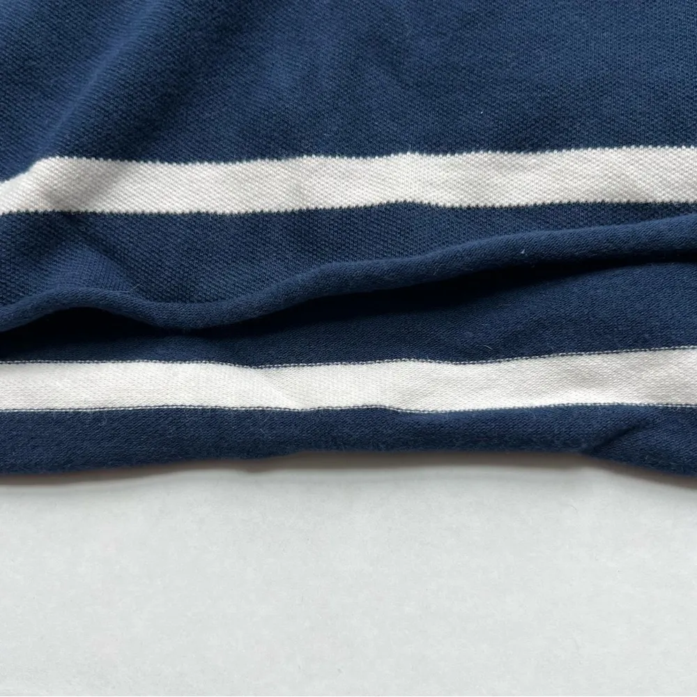 AMERICAN Eagle boxy cropped polo navy & white stripes small - Image 6