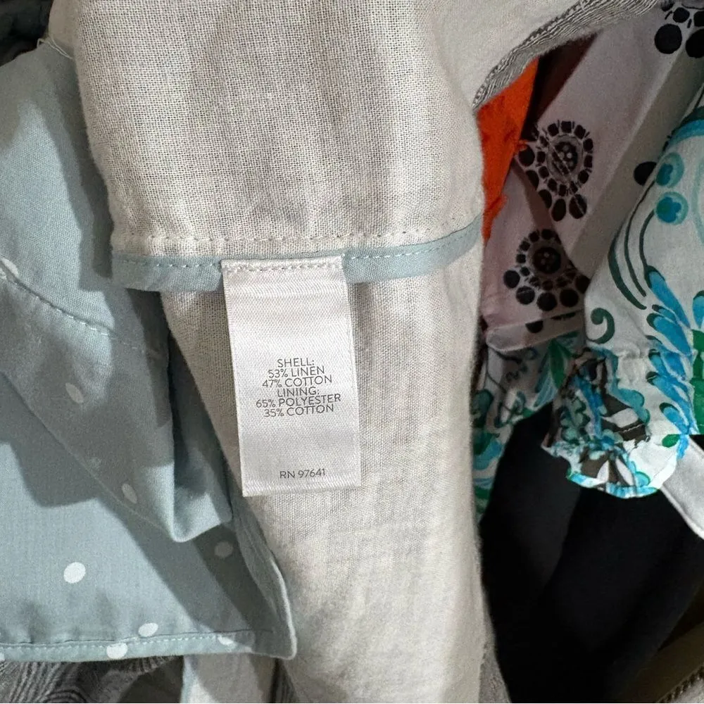 J. Jill boyfriend over sized plaid jacket linen blend blazer Women’s size XL Black - Image 6