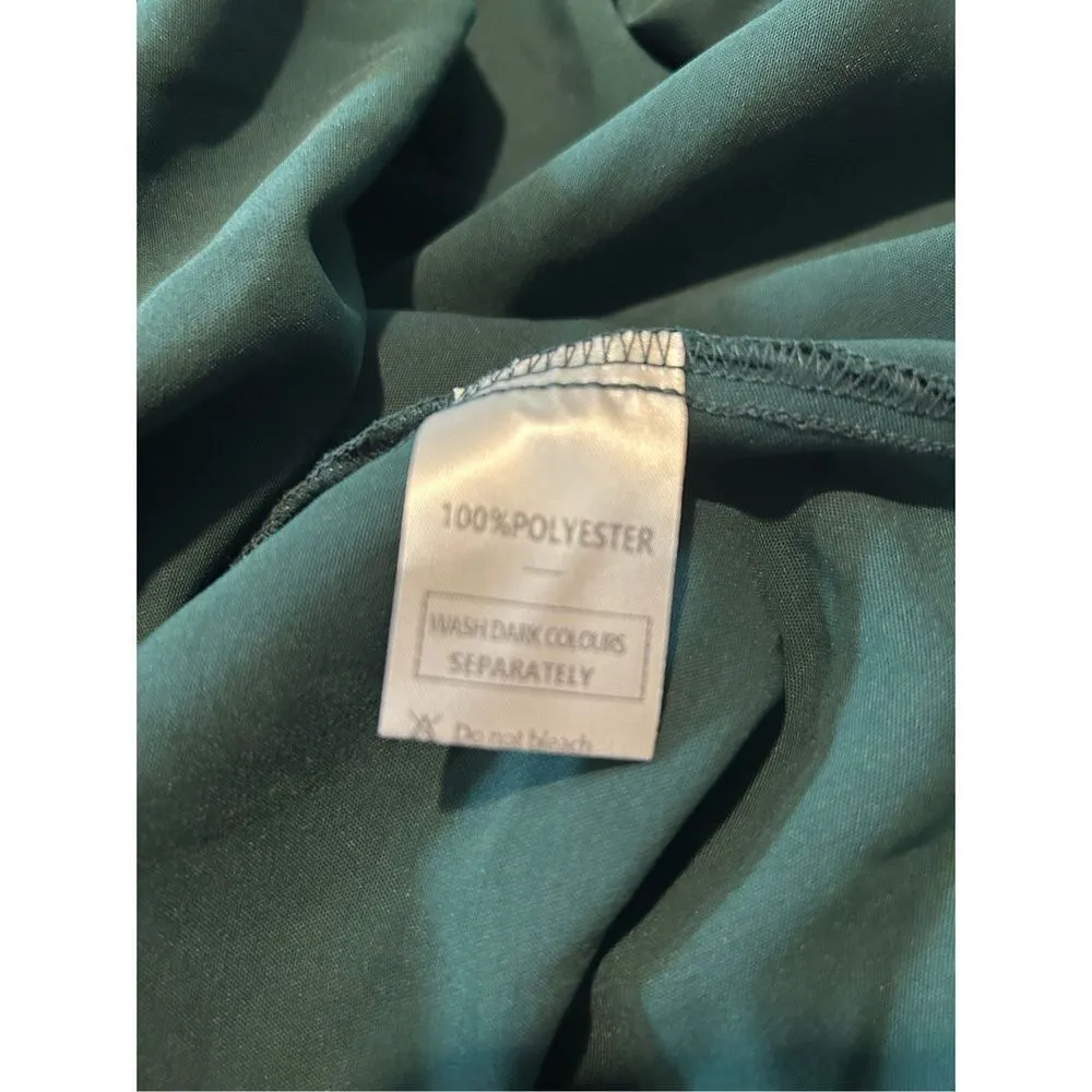 NEW FRENCH LOOK POOF SLEEVE GREEN DRESS XL - Image 3
