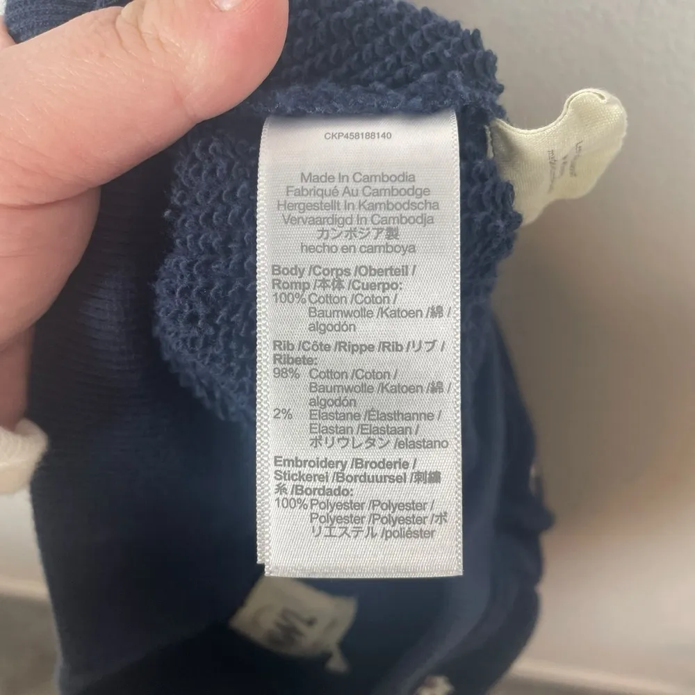 NWOT Madewell MWL Airyterry Floral Embroidered Tapered Sweatpants Navy Size XXS - Image 15