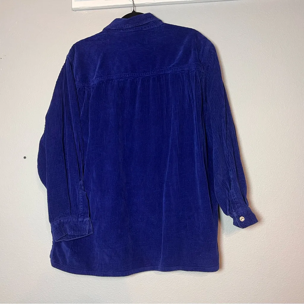 Venezia Jeans Corduroy Zip Up Shirt Jacket Shacket Blue Size 18 20 Cotton - Image 7